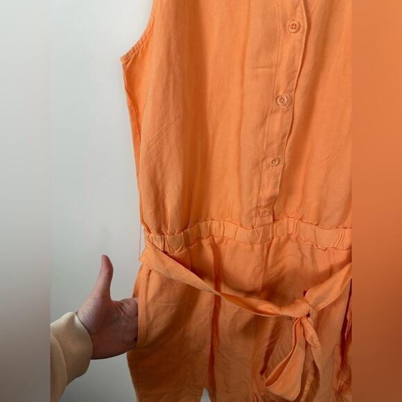 NWT Cloth and Stone sleeveless button down romper, Size Large linen/rayon - Picture 4 of 10